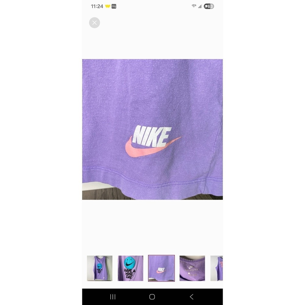 Nike Lavender Tank Top with Blue Smiley Womens Size Large - Picture 3 of 10